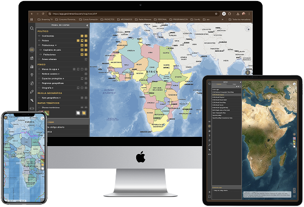 Muestra de geointeractiva en portatil, sobremesa y tablet