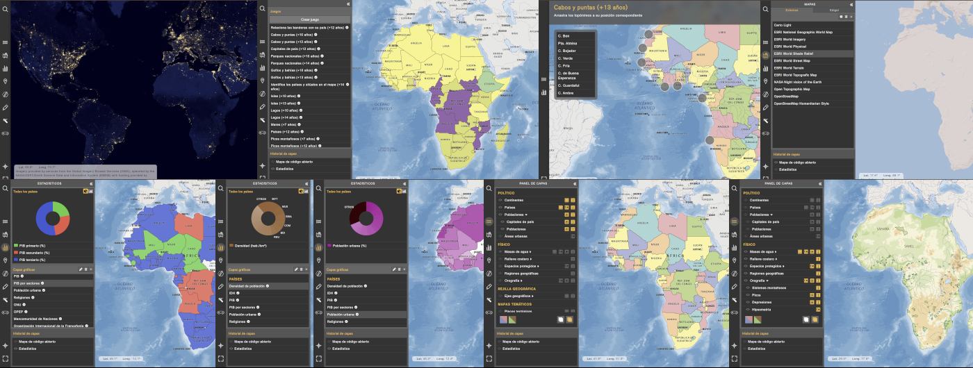 Algunos de los pantallazos actuales del interactivo