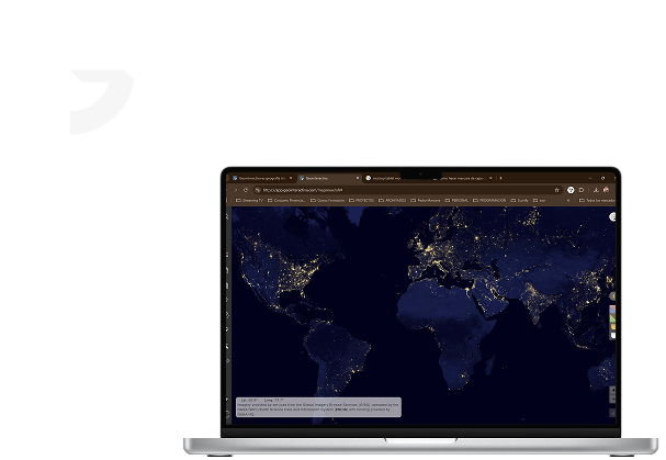 Logo geointeractiva con portatil con pantalla de geointeractiva